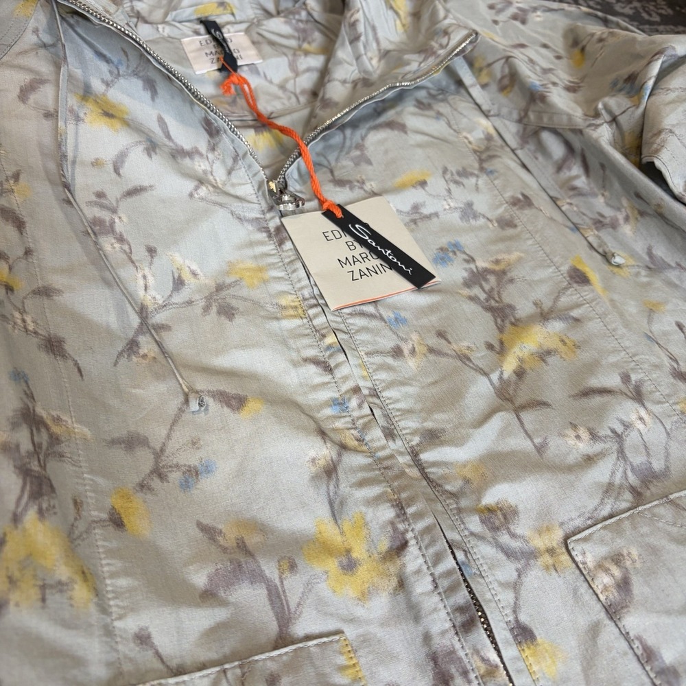 Santoni‎ Marco Zanini Runway Hooded Jacket Floral Windbreaker IT42 NWT Rare - Picture 8 of 12